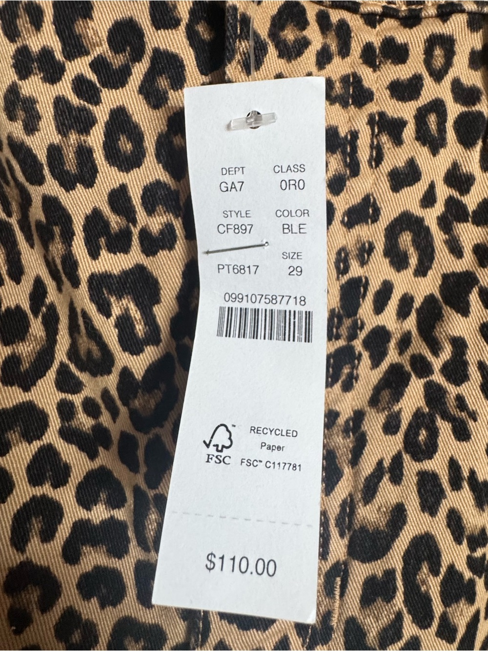New! J. Crew Straight-leg chino pant in leopard print - Picture 3 of 9
